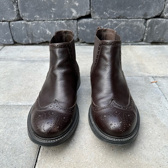 Bruno Magli Men’s Wingtip/Brogue Pull-On Boots in Dark Brown Size 8.5 main image 12